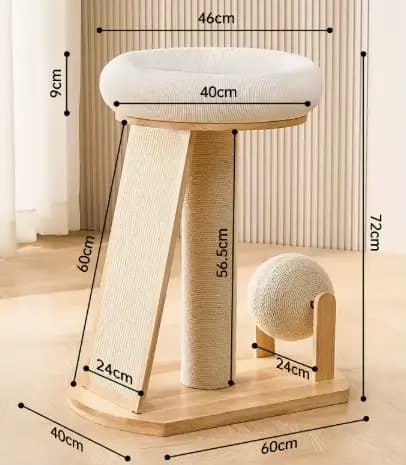Maison pour chat en bois moderne en faux rotin, capsule spatiale, palmier, pour grand chat, arbre à