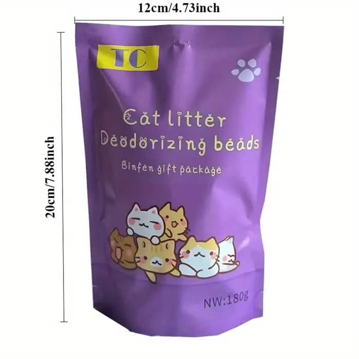 Ensemble de perles désodorisantes pour litière de chat, 1 pièce, 18 pochettes enveloppées, 9 parfums
