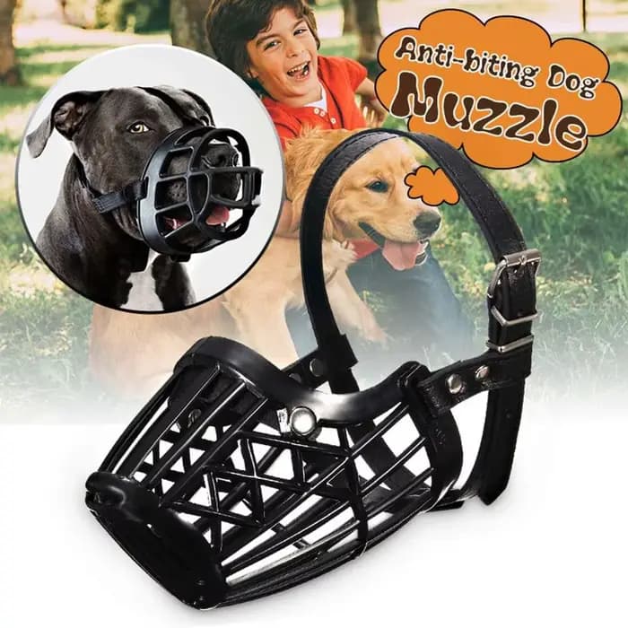 Panier de museau pour chien en plastique et cuir souple, solide, conception, sangles de réglage Anti