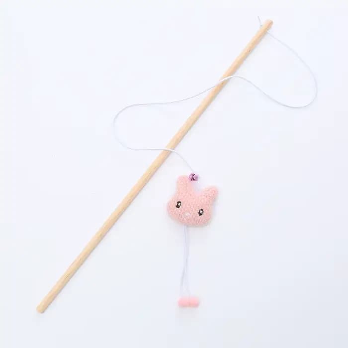 Jouet pour chat, poteau en bois en forme d'animal mignon, bâton câlin en peluche avec cloche, fourni