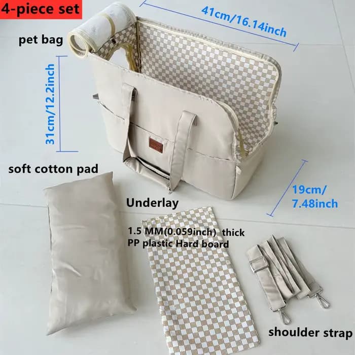 Sac de transport portable pour chat et chien, sac à bandoulière, siège de voiture antidérapant, tran