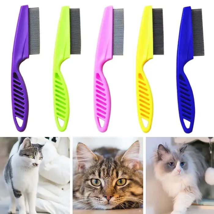 Peigne de perte de poils d'animaux, peigne à puces en acier inoxydable pour chat, chien, confort des