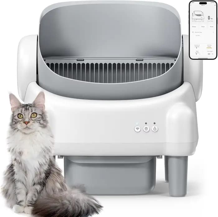 Bac à litière intelligent pour chat, bac à litière automatique autonettoyant avec commande à distanc