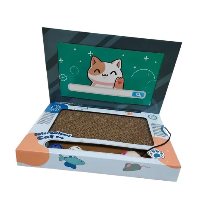 Tapis à gratter pliable pour chat, ordinateur portable, jouet pour chaton, meubles en carton, cadeau
