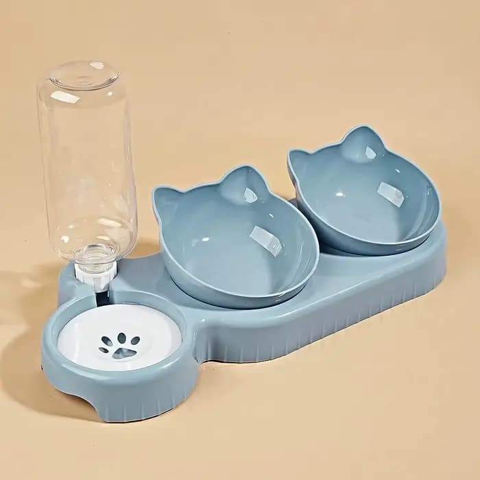 Bols pour animaux de compagnie avec mangeoire à eau, ensemble de bols d'eau et de nourriture incliné