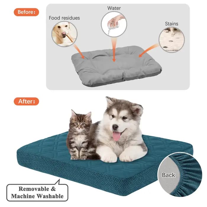 Housses de lit pour chien de remplacement lavables-housses de lit imperméables pour chien matelassée