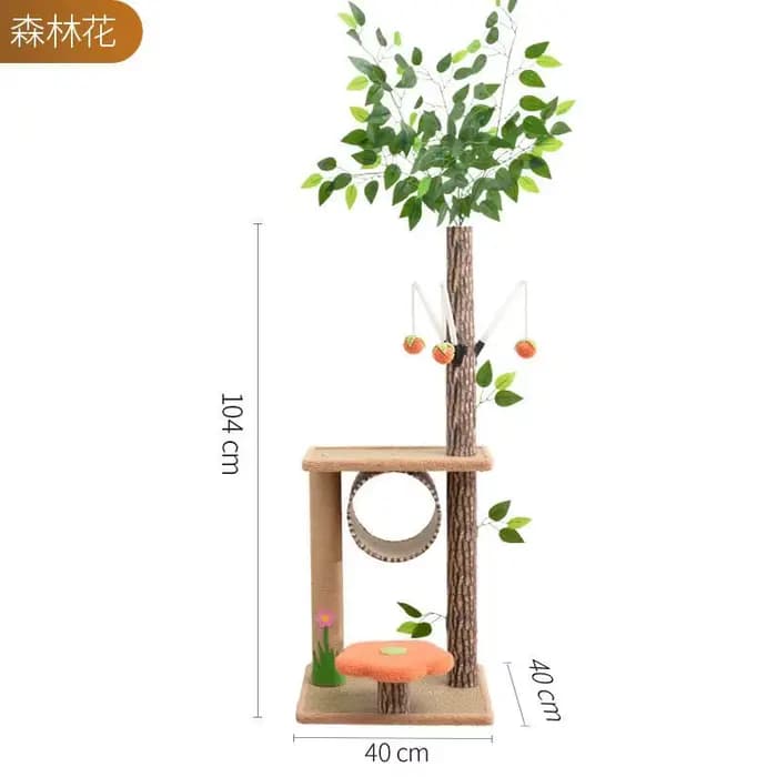Grand Cadre d'Escalade pour Chat, Maison dans l'Arbre, Accessoires à Gratter, en Sisal et Rotin Tiss