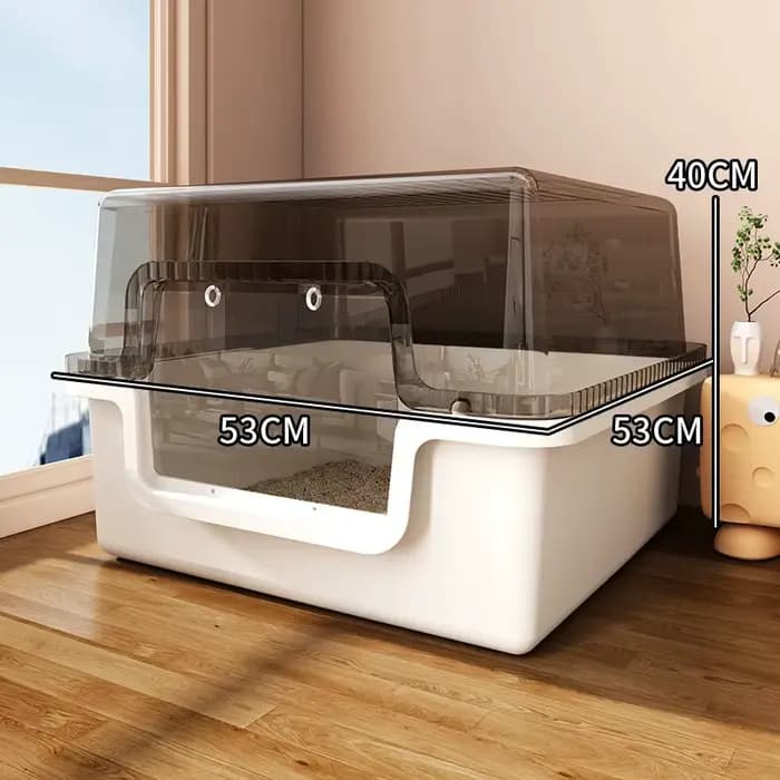 Bac à litière pour chat à nettoyage automatique, grand modèle, couvert, anti-odeurs, faible bruit, e