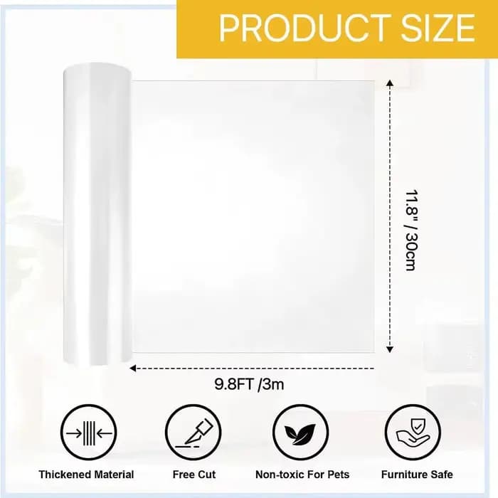1 rouleau de ruban de protection anti-rayures pour meubles, auto-adhésif en PVC Transparent, tampons
