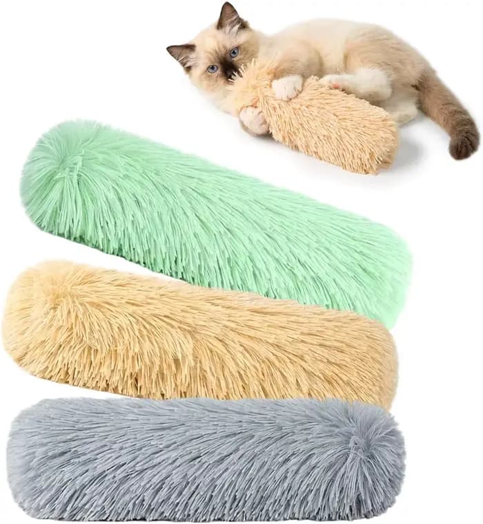Lot de 3 jouets pour chat : coussinets à herbe à chat, jouet interactif en peluche longue et douce p