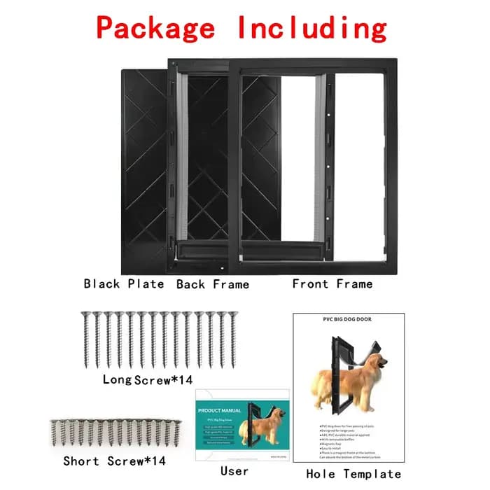 Porte pour animaux de compagnie pour portes ABS de haute qualité, flamme PVC, porte extérieure à rab