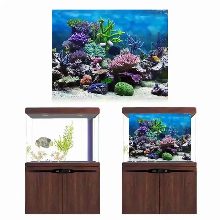 Affiche de paysage d'aquarium 3D, papier peint de forêt tropicale, décoration de fond précieux de po