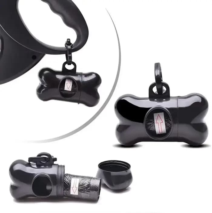 Sacs de merde jetables pour animaux de compagnie, distributeur d'os avec Clip de laisse, fournitures