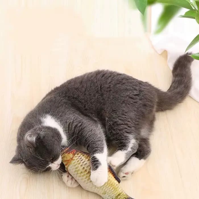 Jouet créatif pour chat, Simulation de poisson 3d, peluche douce, Anti-morsure, Interaction d'herbe
