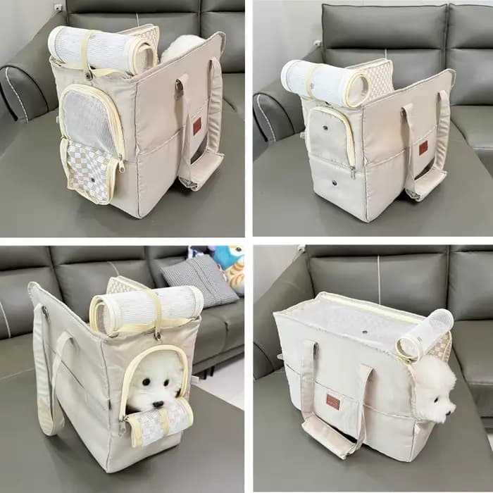 Sac de transport portable pour chat et chien, sac à bandoulière, siège de voiture antidérapant, tran