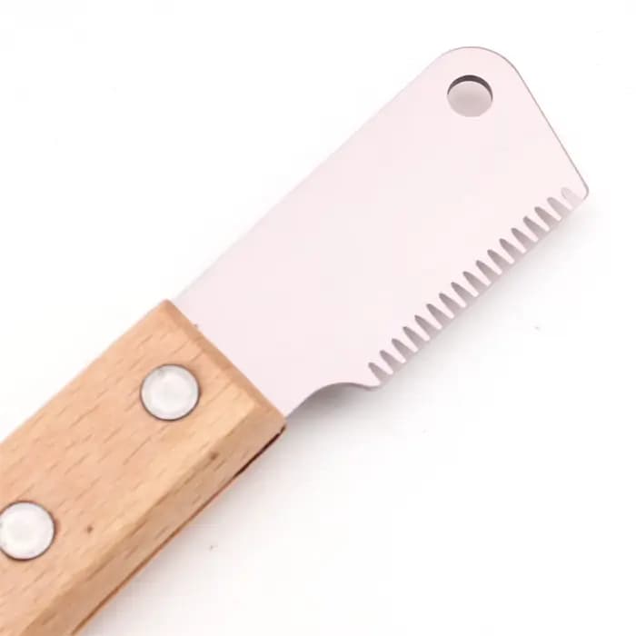 Couteau d'épilation pour animaux de compagnie, peigne professionnel pour chien, manche en bois inoxy