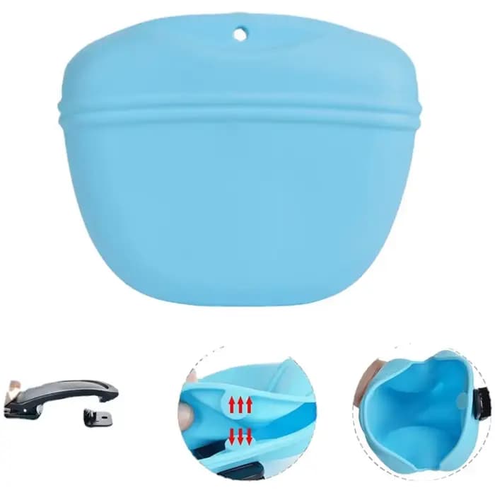 Sac de friandises en Silicone pour chien, sac de taille Portable pour chien, mangeoire d'extérieur,