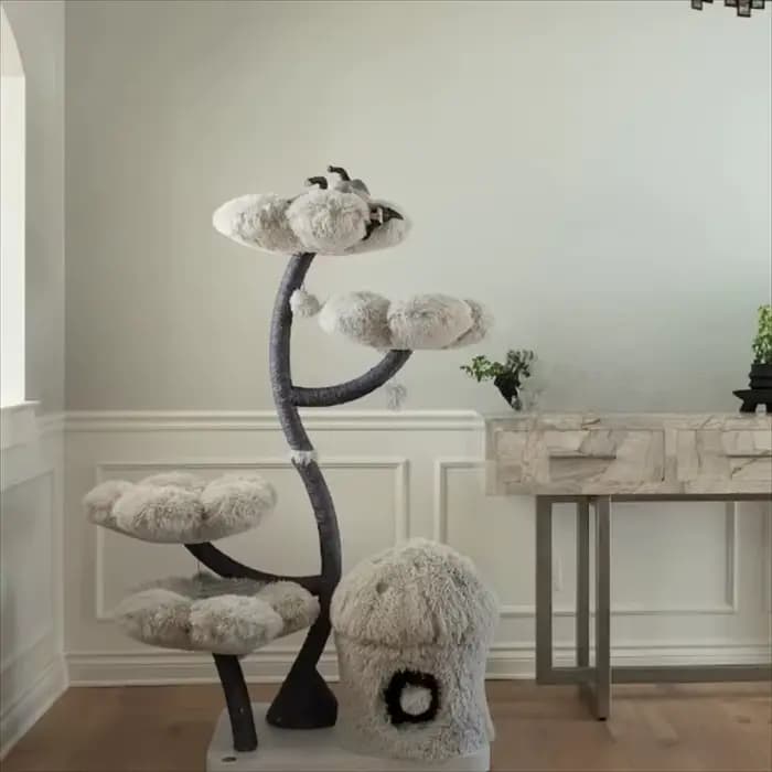 Arbre à chat en bois, tour à chat en bois, arbre à chat floral en bois, tour à grimper pour chat, gr