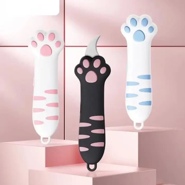 Coupe-boîte tranchante patte de chat mignon, Mini couteau utilitaire Portable griffe de chat, décora
