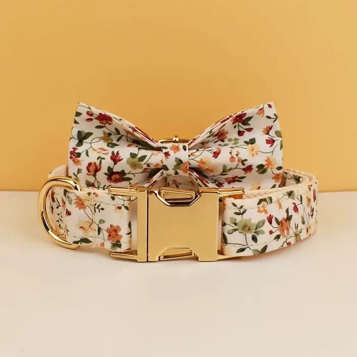 Ensemble personnalisé collier, harnais et laisse pour chien – Colliers de luxe en coton doux à motif