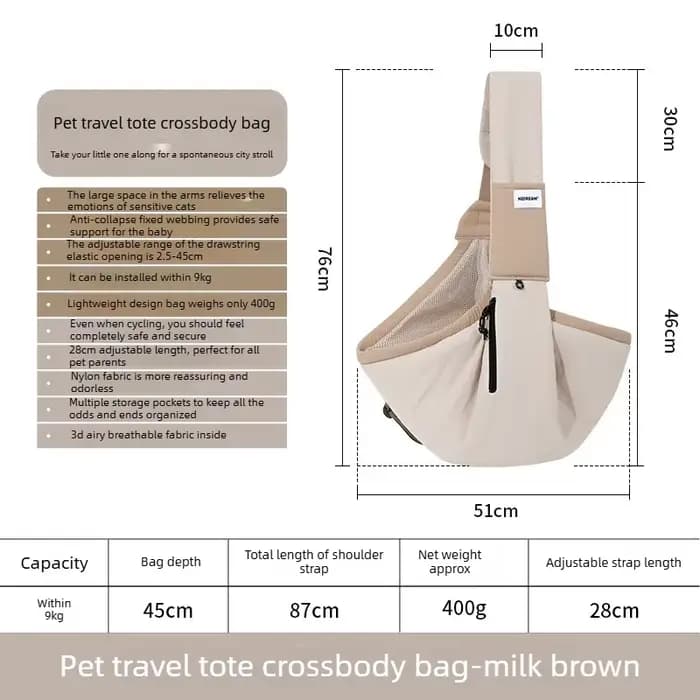Sac de transport pour chat, réglable avec cordon de serrage, anti-évasion, style Hug, léger, sac fou