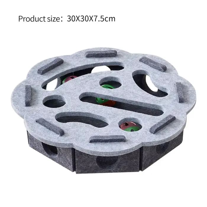 Puzzle interactif pour chat, boîte à jouets en feutre avec labyrinthe, Tunnel, cloche, balle, divert