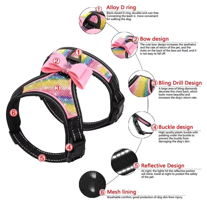 Accessoires pour chiens Bowvétérans t Bling Casting, nylon SFP, petits chiens moyens, Pitbull, émail