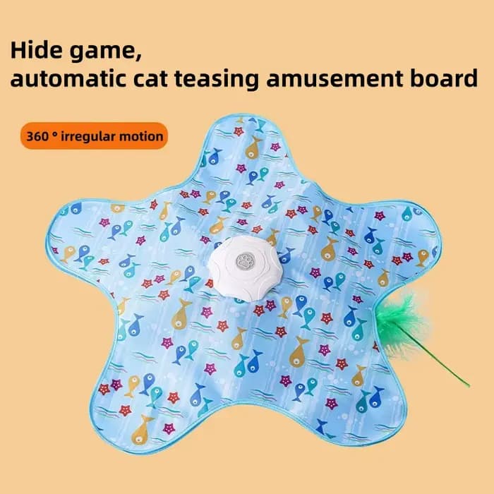 Tapis de chasse pour chat, bâton de chatouillage, jouet étoile à cinq branches, roue rotative automa