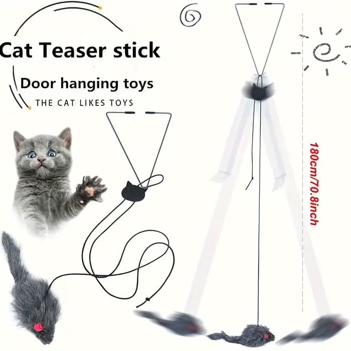 Jouet de souris coule réglable pour chat, jouet rétractable, ULà gratter pour chaton drôle, 2 pièces