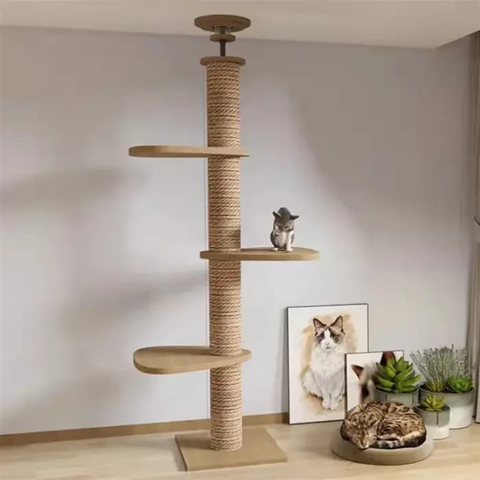 Cadre d'escalade réglable pour chat, hauteur du sol au plafond, pour maison d'arbre à chat à plusieu