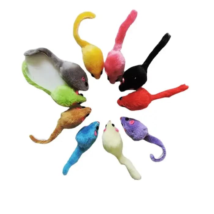 Jouet en peluche pour chat, 5 pièces, souris interactive douce et solide, jouets pour chaton drôle,