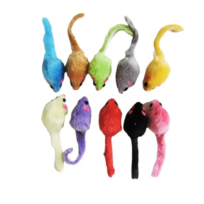Jouet en peluche pour chat, 5 pièces, souris interactive douce et solide, jouets pour chaton drôle,