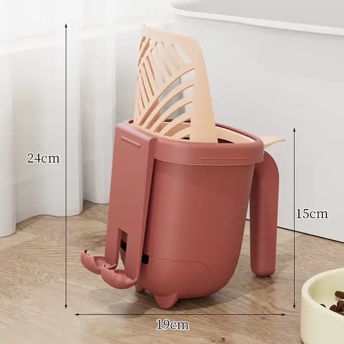 Nouvelle pelle à litière pour chat intégrée 2-en-1 grande capacité avec bac à déchets, boîte de rang