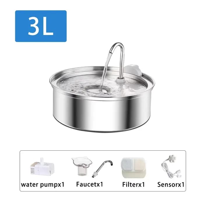 Fontaine d'eau automatique en acier inoxydable pour chat, abreuvoir pour chats et chiens, distribute