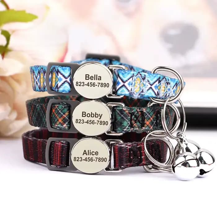 Collier d'identification de chat personnalisé Anti-perte chiot chats colliers de nom d'identificatio