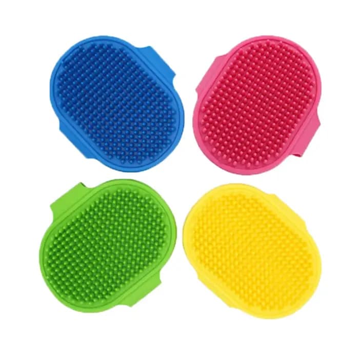 Brosse de bain en caoutchouc souple pour chien et chat, gant en caoutchouc, brosse de Massage pour t