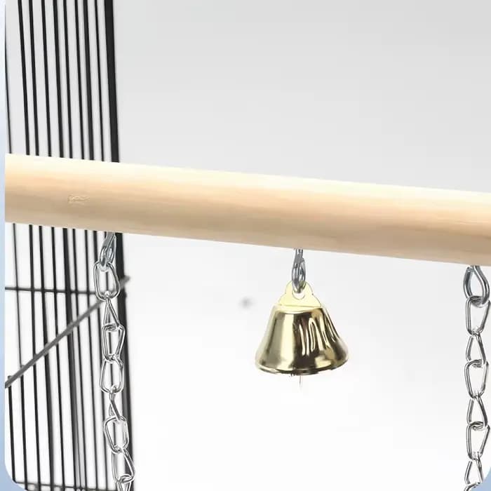 Jouet de pont pivotant en bois à Double couche avec cloche, entraînement des oiseaux de compagnie, s