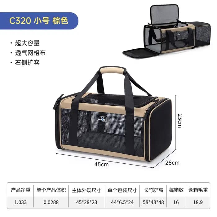Porte-animaux extensible approuvé par la compagnie aérienne pour petits chats, sac de voyage pliable