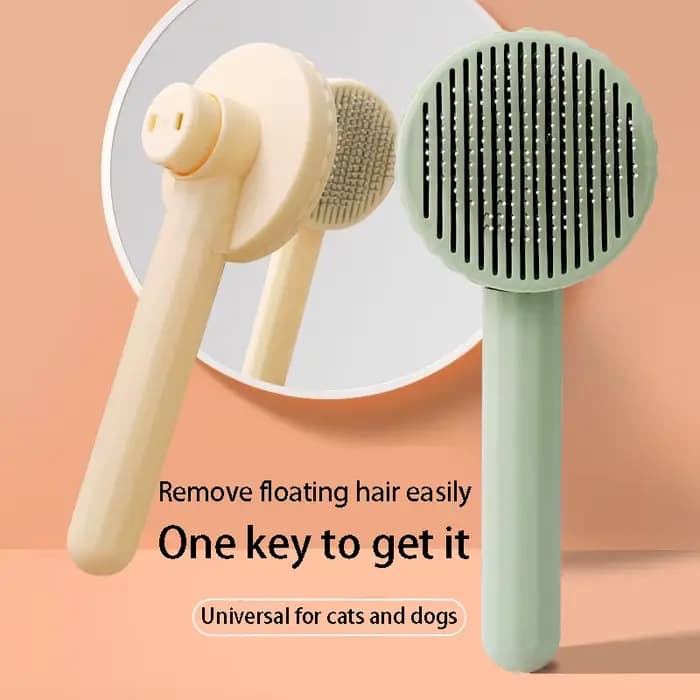 Peigne d'épilation pour animaux de compagnie, brosse autonettoyante pour chat, brosse coulissante po