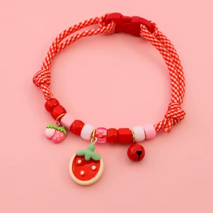 Collier pour chat et chien avec collier tressé assorti, réglable, décoration mignonne en forme de fr