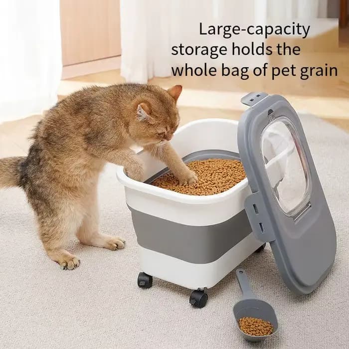 Conteneur de stockage de nourriture pliable pour chien et chat 13/33LB, boîte de nourriture sèche po