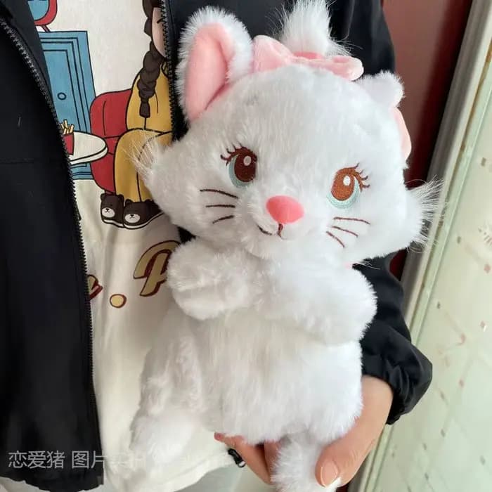 Jouets en peluche chat Marie de dessin animé Disney, poupées en peluche douces et mignonnes, oreille