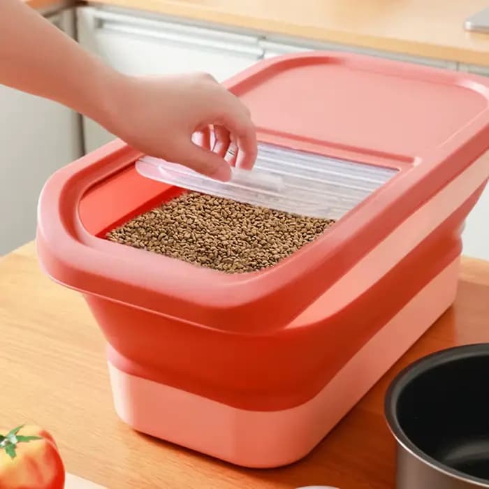 Conteneur de stockage de nourriture pliable pour chien et chat 13/33LB, boîte de nourriture sèche po