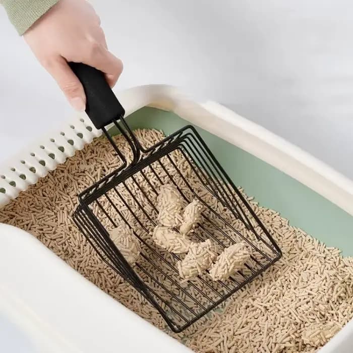 Pelle à litière en métal pour chat, pelle à poignée confortable pour chats, outils de nettoyage des