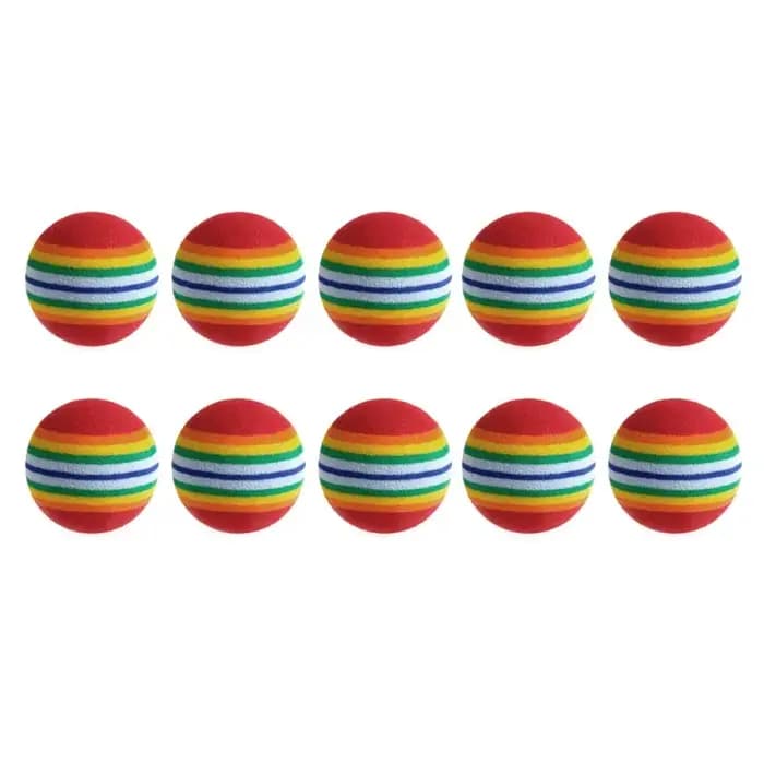Balle colorée en mousse naturelle pour chat, 10 pièces, jouets interactifs pour chat, hochet à mâche
