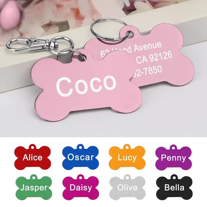 Étiquette d'identification personnalisée pour chiens et chats, en alliage personnalisé, accessoires