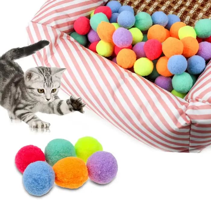 Boule en peluche pour chat, jouet à mâcher, coloré et interactif