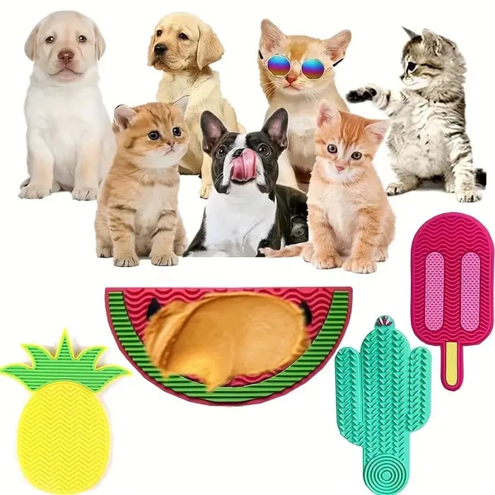 Bols en silicone avec ventouse pour aliments lents pour chats, produits à lécher pour animaux de com