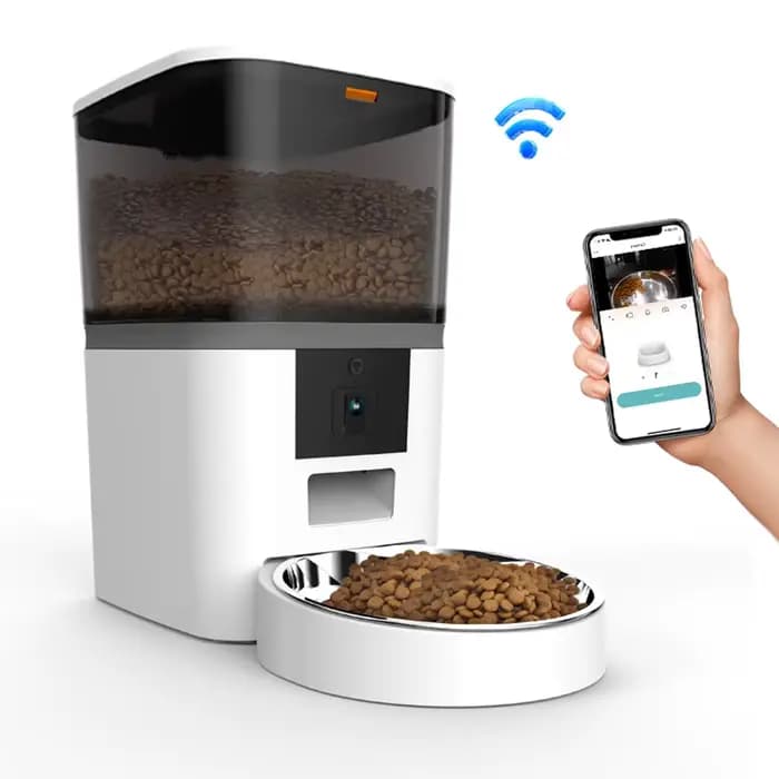 4L Double repas caméra APP automatique mangeoire pour animaux de compagnie temps pour animaux de com