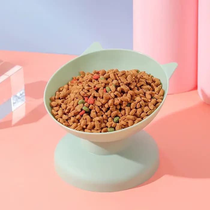 Bol de nourriture pour animaux de compagnie à col haut pour chats et chiens avec protecteur d'inclin